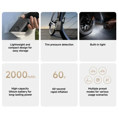پمپ باد شیائومی مدل Mijia Portable Air Compressor MJBXCQBQW