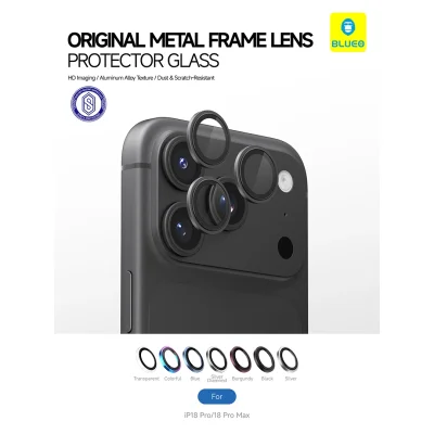 محافظ لنز دوربین آیفون 18 پرو و 18 پرو مکس بلوئو BLUEO Metal Frame iPhone 18 Pro/18 Pro Max