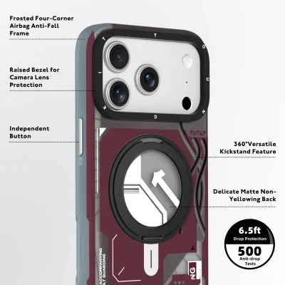 قاب مگ سیف پایه هولدر یانگ کیت CyberPunk Starship مناسب آیفون 18 پرو مکس و 17 پرو مکس iPhone 18 Pro Max/17 Pro Max
