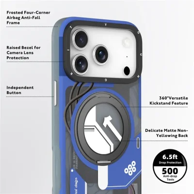 کاور مگ سیف استند (هولدر) یانگ کیت مدل CyberPunk 360° Spin MagSafe مناسب آیفون 18 پرو اپل iPhone 18 Pro