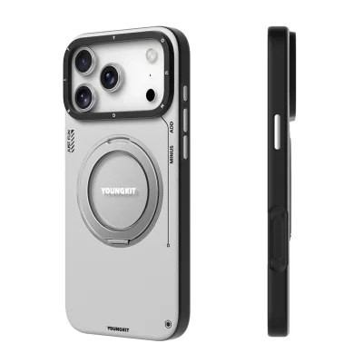 قاب مگ سیف چرمی پایه هولدر یانگ کیت Tech Leather 360 مناسب آیفون 18 پرو مکس و 17 پرو مکس iPhone 18 Pro Max/17 Pro Max