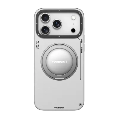 قاب مگ سیف چرمی پایه هولدر یانگ کیت Tech Leather 360 مناسب آیفون 18 پرو و 17 پرو iPhone 18 Pro/17 Pro