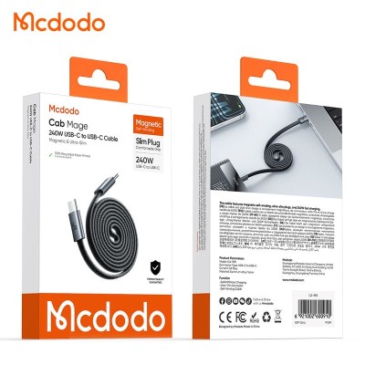 کابل شارژ تایپ سی 240 وات بدنه مگنتی مک دودو Mcdodo PD CA-9900 طول 1.2 متر
