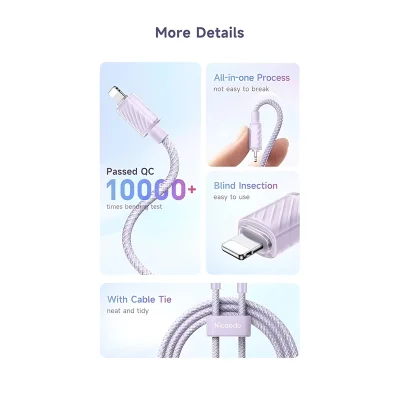 کابل شارژ آیفون لایتنینگ 3 آمپر مک دودو مدل Mcdodo 3A CA-364 طول 1.2 متر