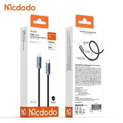 کابل تبدیل تایپ سی به لایتنینگ 36 وات مک دودو مدل Mcdodo Lightning 36W CA-778 طول 1.2 متر