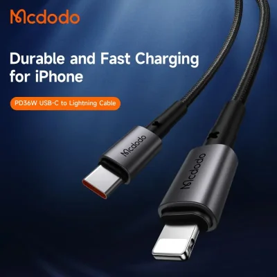 کابل شارژ آیفون تایپ سی به لایتنینگ 36 وات مک دودو مدل Mcdodo CA-2851 طول 1.8 متر