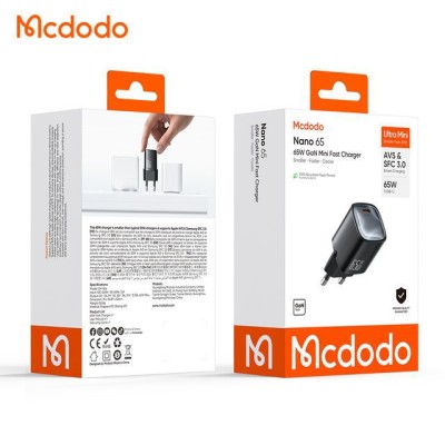 آداپتور شارژر 65 وات سوپر فست شارژ 3.0 مک دودو Mcdodo 65W CH-826