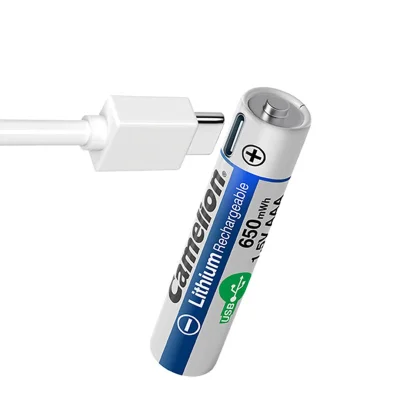 باتری شارژی نیم قلمی لیتیومی کملیون مدل UB-AAA650-PBH2 بسته 2 عددی
