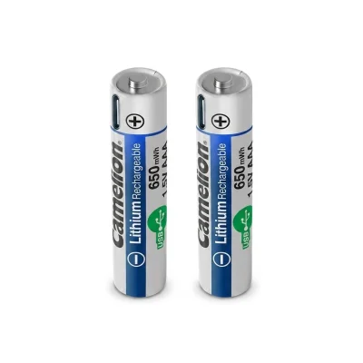 باتری شارژی نیم قلمی لیتیومی کملیون مدل UB-AAA650-PBH2 بسته 2 عددی