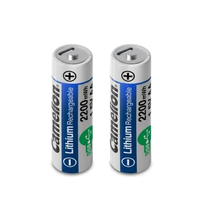 باتری شارژی قلمی لیتیومی کملیون مدل UB-AA2200-PBH2 بسته 2 عددی