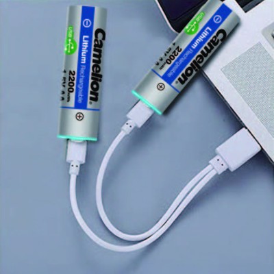 باتری شارژی قلمی لیتیومی کملیون مدل UB-AA2200-PBH2 بسته 2 عددی