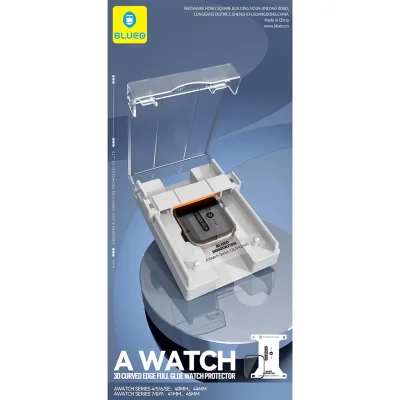 گلس اپل واچ سری 11 و 10 سایز 46 میلی متر با کیت نصب اتوماتیک بلوئو BLUEO 3D Curved Polymer