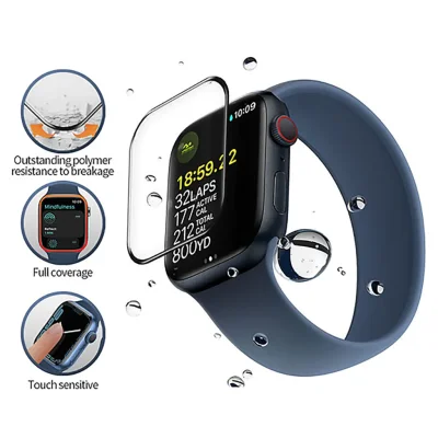 گلس اپل واچ سری 11 و 10 سایز 46 میلی متر با کیت نصب اتوماتیک بلوئو BLUEO 3D Curved Polymer