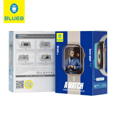 گلس اپل واچ سری 11 و 10 سایز 46 میلی متر با کیت نصب اتوماتیک بلوئو BLUEO 3D Curved Polymer
