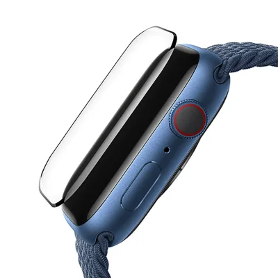 گلس اپل واچ سری 11 و 10 سایز 42 میلی متر با کیت نصب اتوماتیک بلوئو BLUEO 3D Curved Polymer