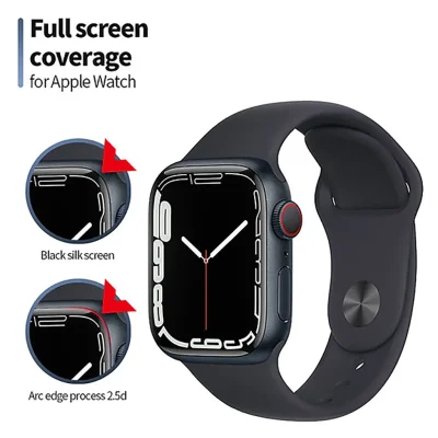 گلس اپل واچ سری 11 و 10 سایز 42 میلی متر با کیت نصب اتوماتیک بلوئو BLUEO 3D Curved Polymer