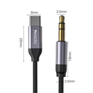 مبدل Aux نرگی به تایپسی یسیدو مدل YESIDO YAU20 طول 1 متر
