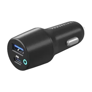 شارژر فندکی 2 پورت تایپ‌سی و یو‌اس‌بی 53 وات پاورولوژی مدل 53W Ultra-Quick Car Charger Dual