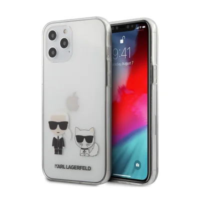 کاور شفاف کارل لاگرفلد مدل KARL & CHOUPETTE مناسب آیفون 12 پرومکس اپل iPhone 12 Pro Max