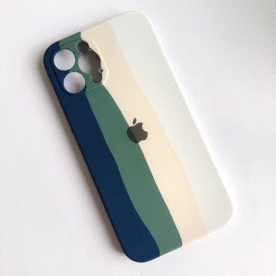 کاور سیلیکونی محافظ لنزدار رنگین کمان مناسب آیفون 12 پرومکس اپل iPhone 12 Pro Max