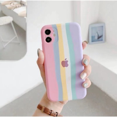 کاور سیلیکونی محافظ لنزدار رنگین کمان مناسب آیفون 11 پرومکس اپل iPhone 11 Pro Max