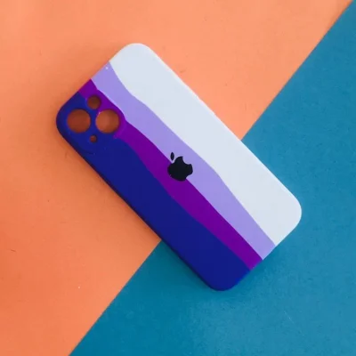 کاور سیلیکونی محافظ لنزدار رنگین کمان مناسب آیفون 13 اپل iPhone 13