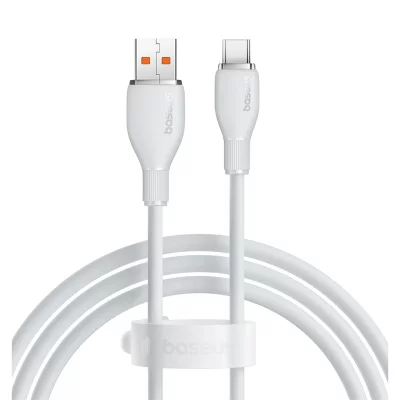 کابل یو اس بی به تایپ سی 100 وات 6 آمپر سوپر فست شارژ بیسوس Baseus Pudding Series 100W 6A USB-A To USB-C طول 1.2 متر