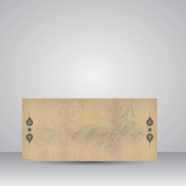 کاغذ ابر و باد تذهیب دار کد 913، سایز 70*33 cm (بسته 10 عددی)