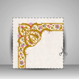 کاغذ تذهیب دار چاپی کد 687، 35*16 cm (بسته 10 عددی)