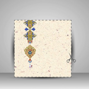 کاغذ تذهیب دار چاپی کد 996، 35*16 cm (بسته 50 عددی)