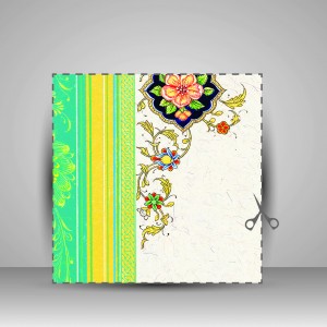 کاغذ چلیپا چاپی تذهیب دار کد 689، سایز 35*25 cm (بسته 50 عددی)