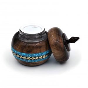 دوات نفیس چوب گردو خاتم فیروزه (پر پن) کد 1-10308