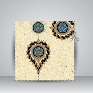 کاغذ تذهیب دار چاپی کد 673، 48*17 cm (بسته 50 عددی)