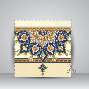 کاغذ ابر و باد تذهیب دار کد 931، 70*50 cm (بسته 30 عددی)