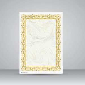 کاغذ ابر و باد تذهیب دار (طلاکوب) 30*21 A4) cm) کد 701 (بسته 10 عددی)