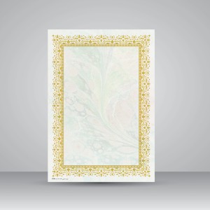 کاغذ ابروباد تذهیب دار(طلاکوب) 30*21 A4) cm) کد 703 (بسته 10 عددی)