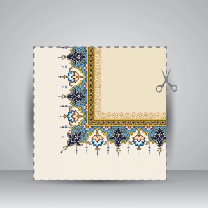 کاغذ ابر و باد تذهیب دار کد 713، 50*35 cm (بسته 50 عددی)