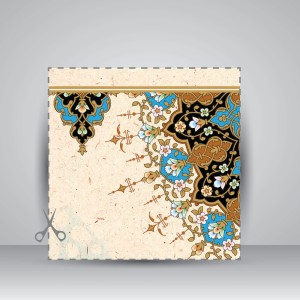 کاغذ ابر و باد تذهیب دار کد 904، سایز 50*35 cm (بسته 10 عددی)