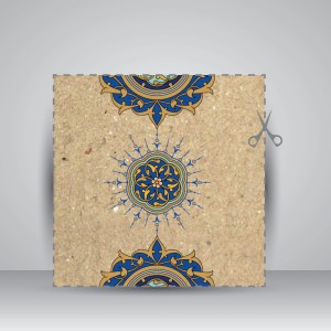 کاغذ ابر و باد تذهیب دار کد 913، سایز 70*33 cm (بسته 10 عددی)
