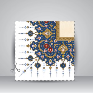 کاغذ تذهیب دار چاپی کد 915، سایز 70*50 cm (بسته 30 عددی)