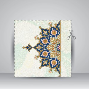 کاغذ ابر و باد تذهیب دار کد 921، سایز 70*33 cm (بسته 10 عددی)