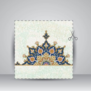 کاغذ ابر و باد تذهیب دار کد 922، سایز 70*16 cm (بسته 10 عددی)