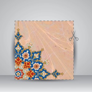 کاغذ ابر و باد تذهیب دار کد 923، سایز 70*33 cm (بسته 10 عددی)