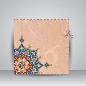 کاغذ ابر و باد تذهیب دار کد 924، سایز 70*16 cm (بسته 10 عددی)