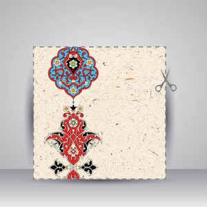 کاغذ تذهیب بافت دار چاپی کد 947، سایز 70*33 cm (بسته 10 عددی)