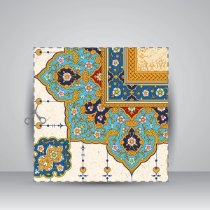 کاغذ تذهیب دار چاپی کد955، سایز 70*50 cm (بسته 30 عددی)