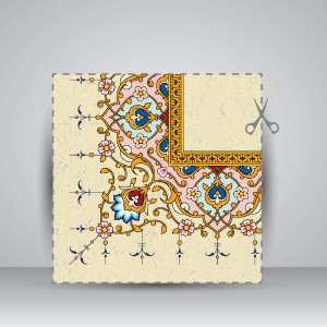 کاغذ تذهیب دار چاپی کد 957، سایز 50*35 cm (بسته 10 عددی)