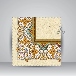 کاغذ تذهیب دار چاپی کد 958، سایز 50*35 cm (بسته 10 عددی)