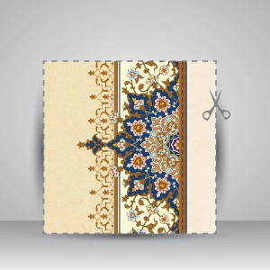 کاغذ تذهیب دار چاپی کد966، سایز 48*17 cm (بسته 50 عددی)