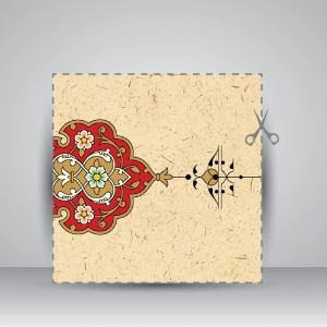 کاغذ تذهیب دار چاپی کد 987، 70*33 cm (بسته 10 عددی)